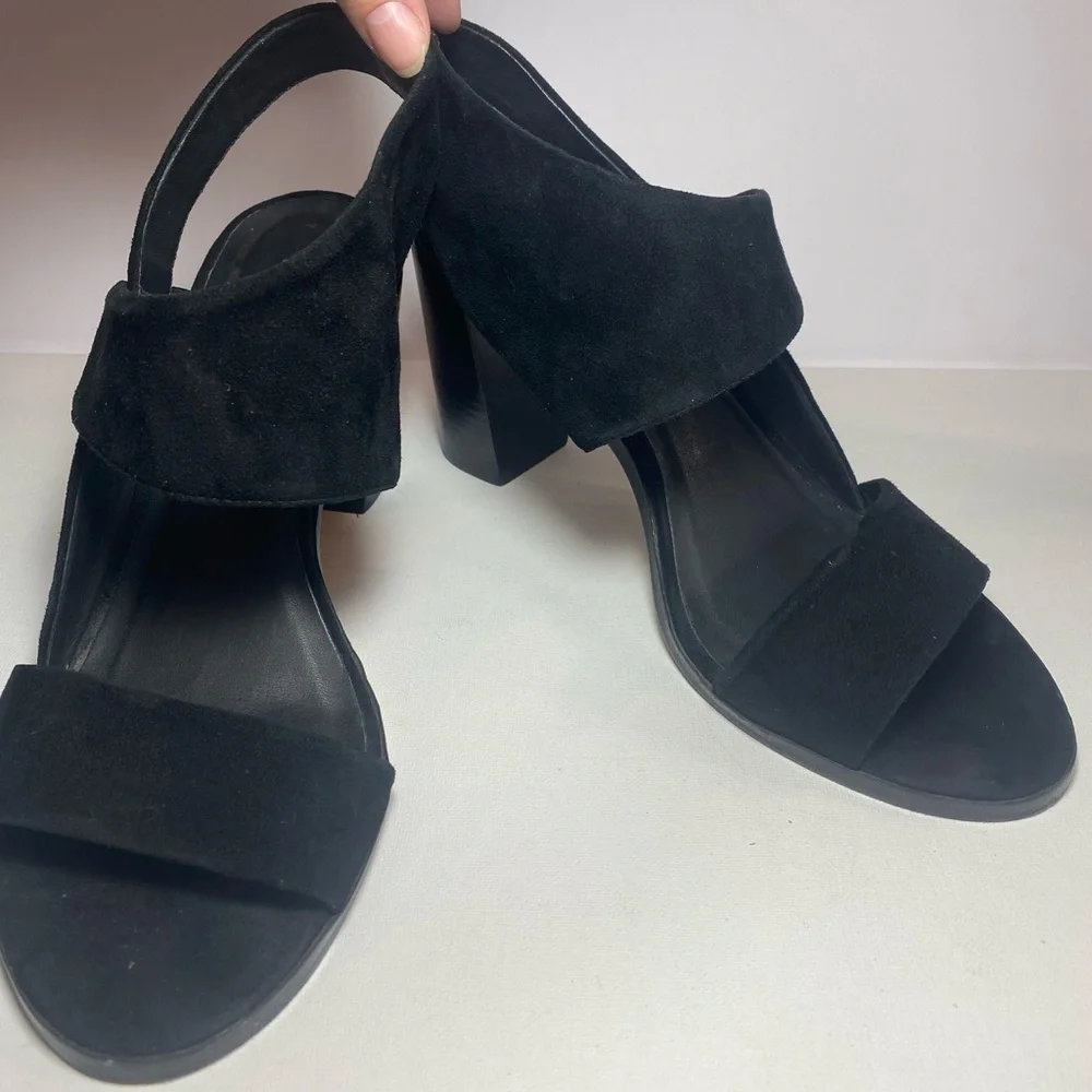 Bernardo Saks Fifth Avenue Black Suede Strap Heels